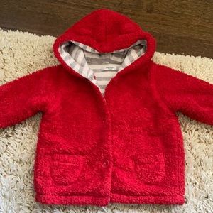 Baby Boden red Sherpa coat 12-18 months
